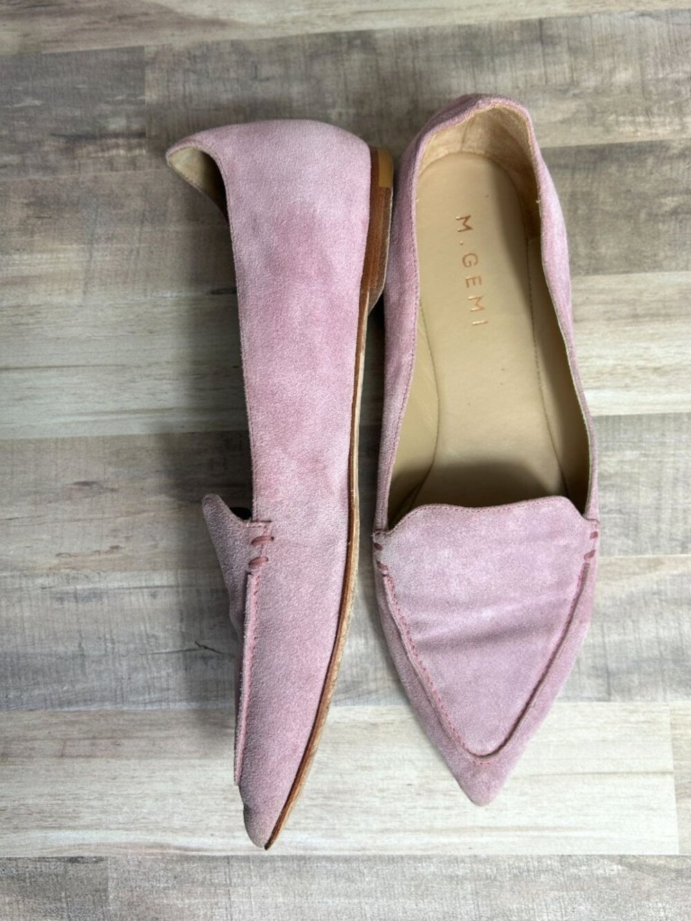 M.Gemi Stellato Sacchetto Pointed Toe Slip On in Ballet Pink Suede  - Sz EU 40.5